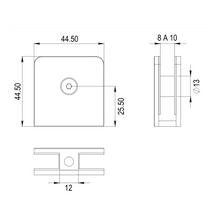 Cargar imagen en el visor de la galería, Conector Cuadrado Muro a VIdrio SKU:14800