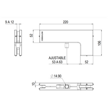 Cargar imagen en el visor de la galería, Herrajes superior L para puerta de vidrio SKU:1034