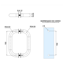 Cargar imagen en el visor de la galería, Jaladera Tubular Recta 3/4 T304 de 20cm 2.2 SKUL:2262