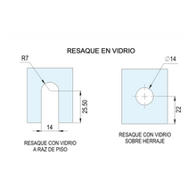 Cargar imagen en el visor de la galería, Conector Cuadrado Muro a VIdrio SKU:14800
